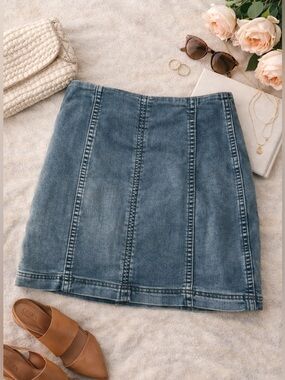Free People Modern Femme Denim Mini Skirt – Westminster Blue | Size 4